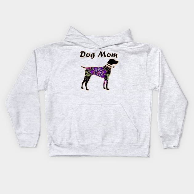 Dog Mom Floral Retriever Kids Hoodie by m2inspiration